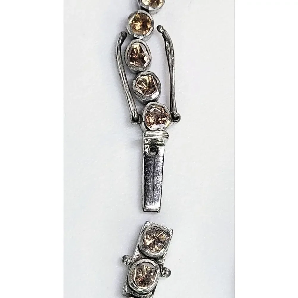 Eon 1962 Watch With Polki Brown Diamond Tennis Band - Signed D'Joy *Read Desc*